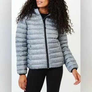 Roots Women's Packable Down Jacket Small Salt & Pepper